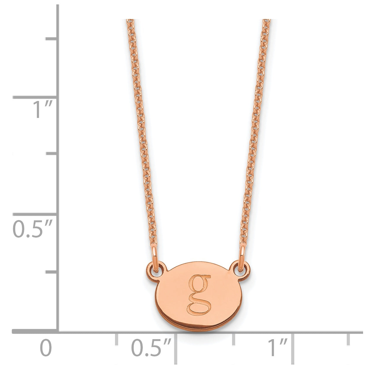 14K Rose Gold Initial Oval Necklace