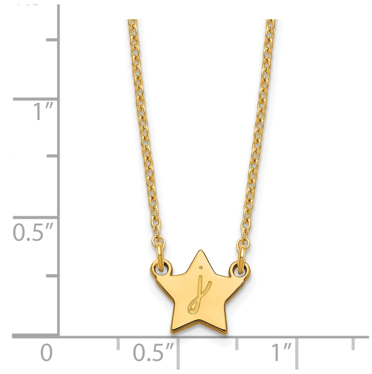 Sterling Silver Initial Star Necklace