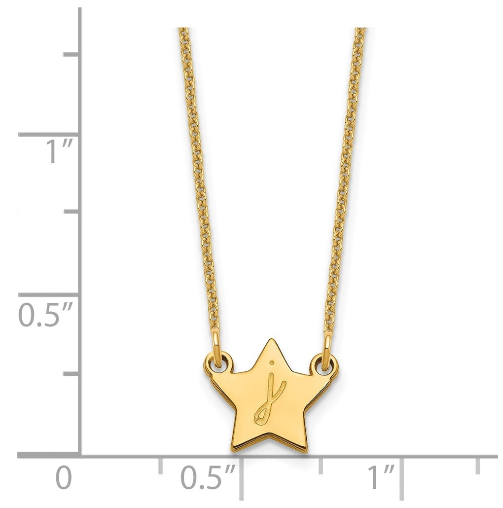 14K Yellow Or White Or Rose Gold Initial Star Necklace – Elegant Jewelry Gift for Birthday, Anniversary, Engagement, Wedding