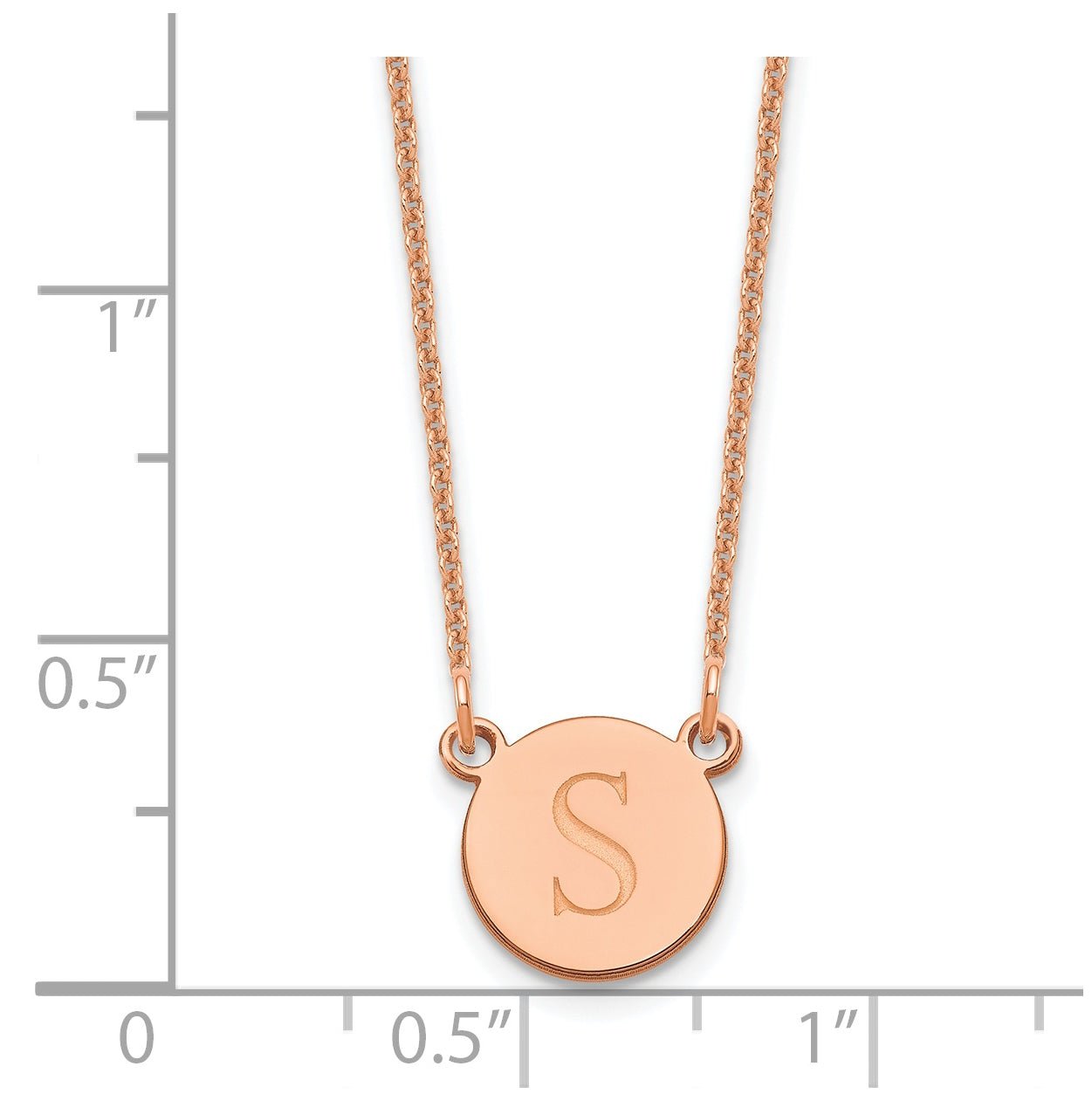 14K Rose Gold Initial Circle Necklace