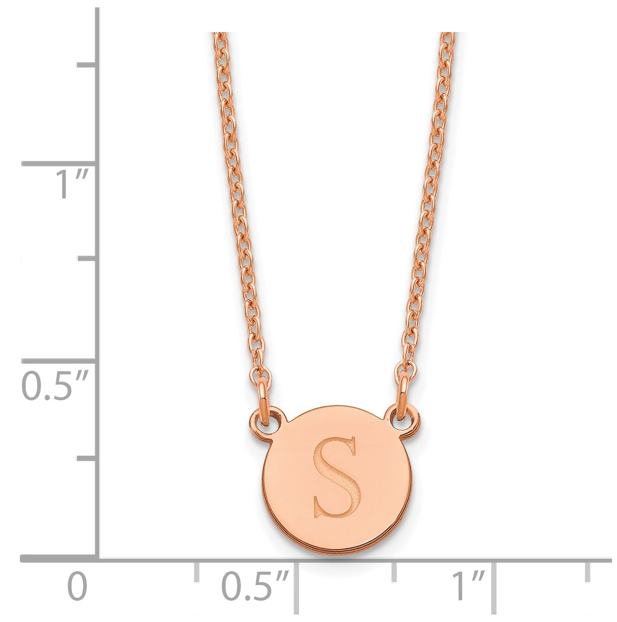 Sterling Silver Rose Gold plated Initial Circle Necklace