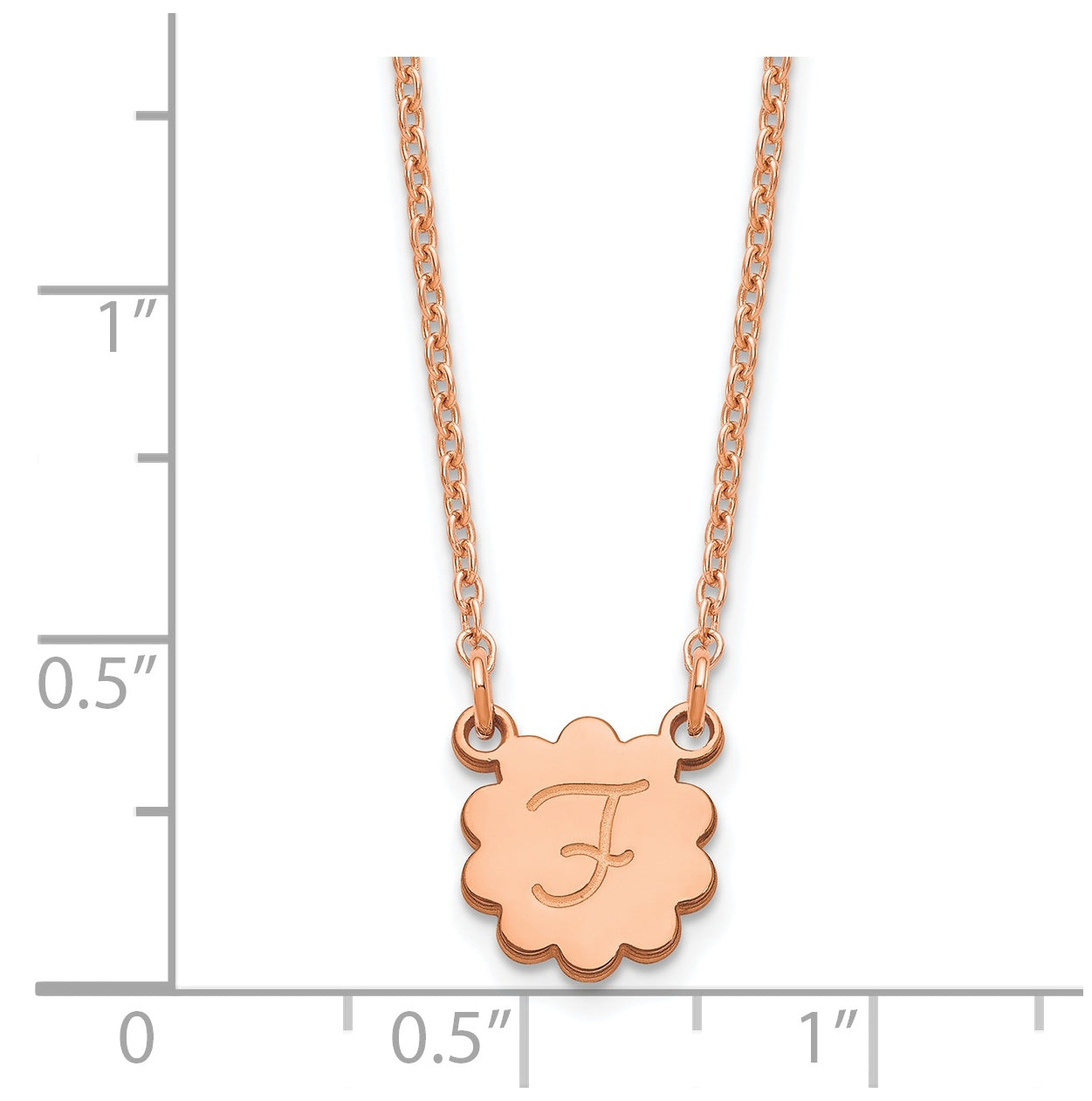 Sterling Silver Rose Gold plated Initial Flower Necklace