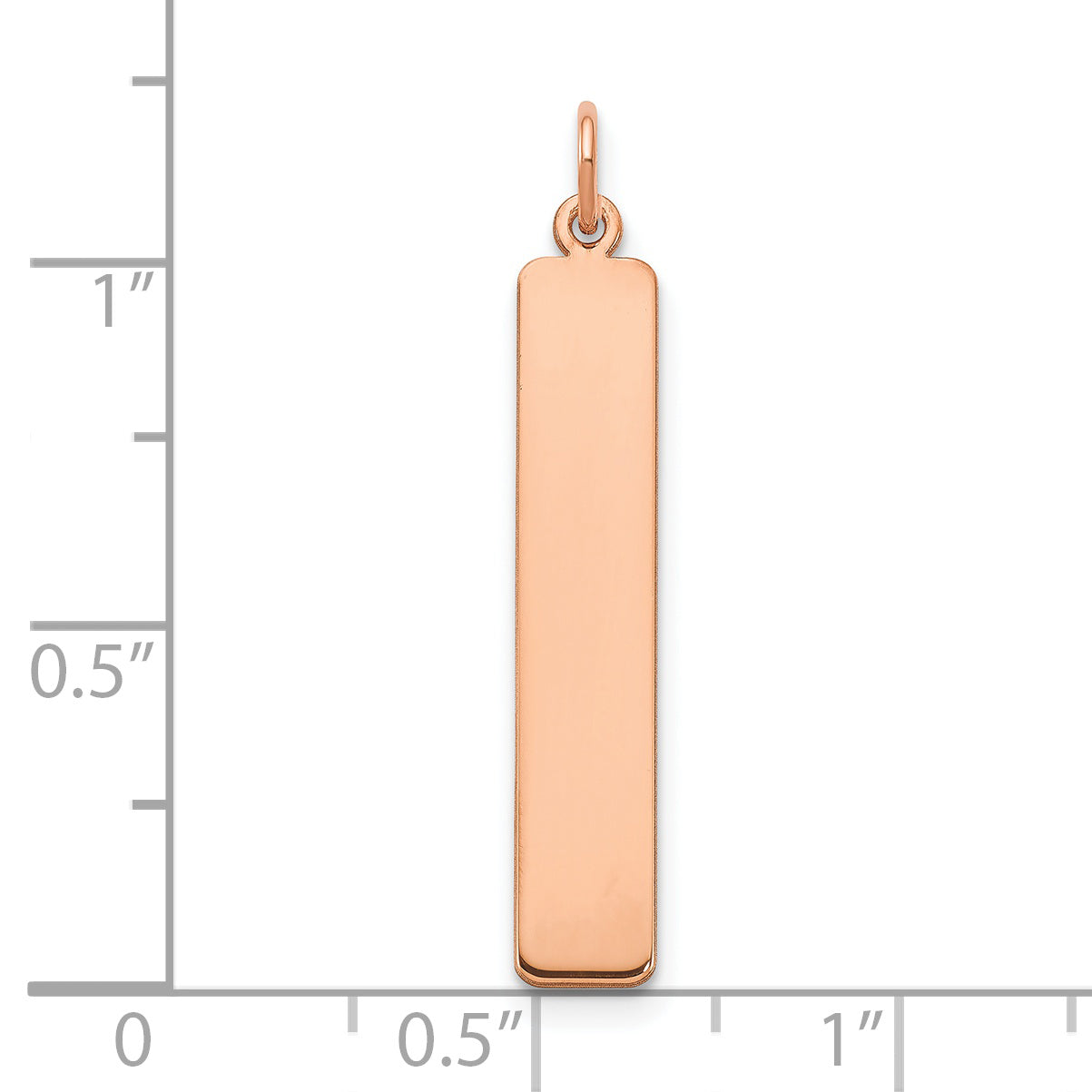 Sterling Silver Rose Gold plated Large Vertical Blank Bar Charm