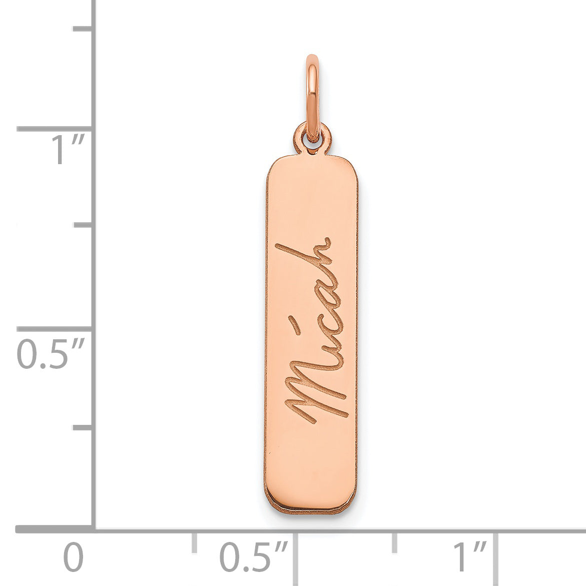 Sterling Silver Rose Gold plated Signature Bar Charm