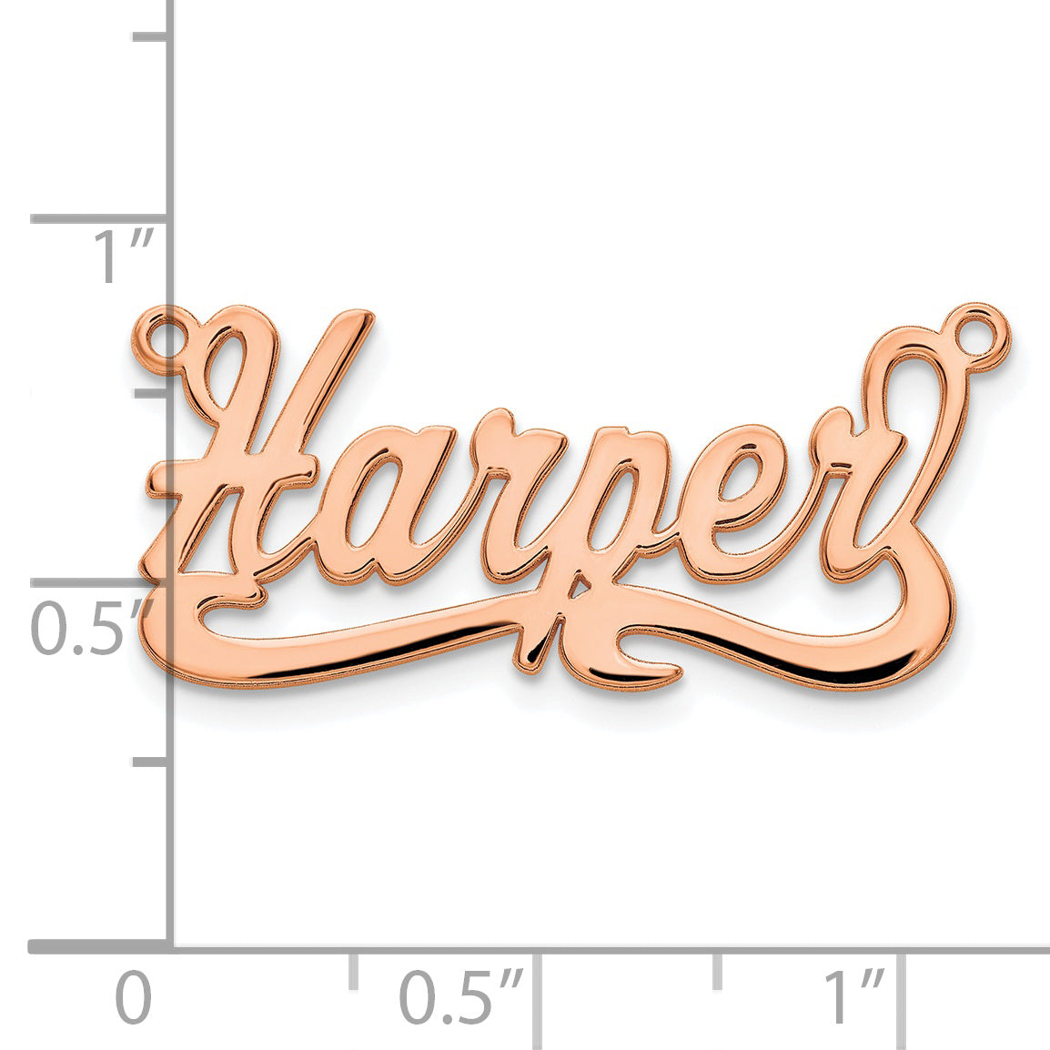 Sterling Silver Rose Gold plated Polished Name Plate