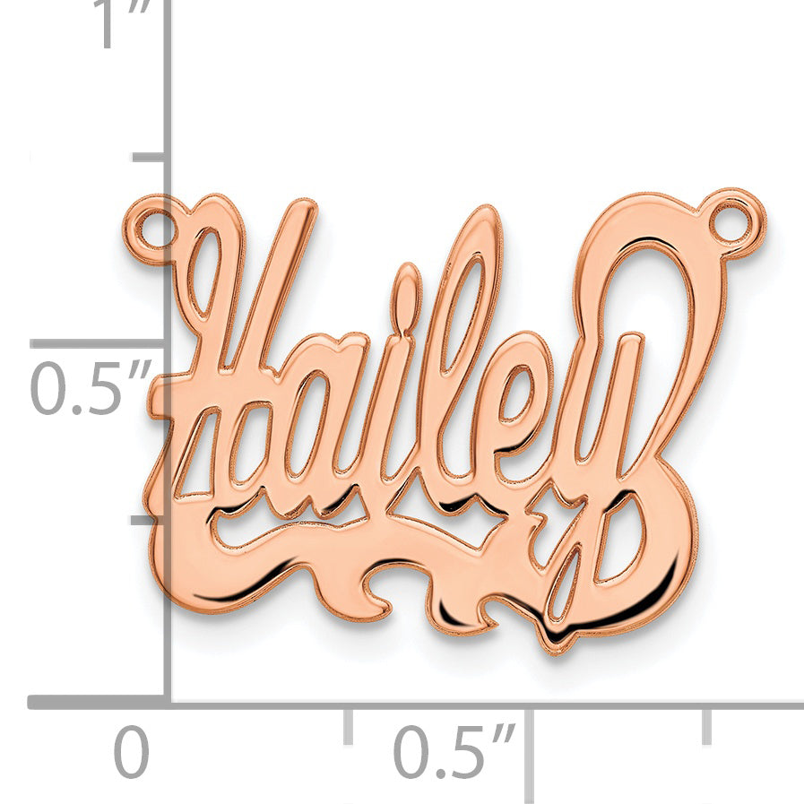 14K Rose Gold Polished Name Plate
