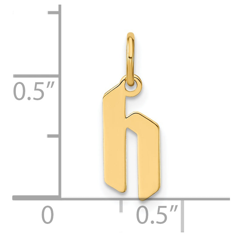 14K Yellow Gold Lowercase Letter H Initial Pendant