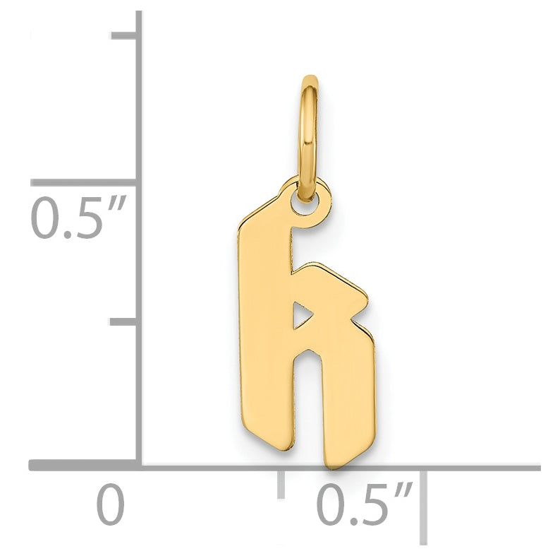 14K Yellow Gold Lowercase Letter K Initial Pendant