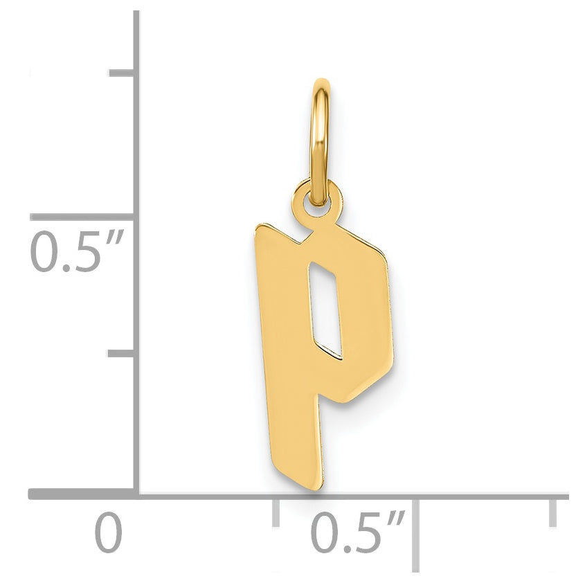 14K Yellow Gold Lowercase Letter P Initial Pendant