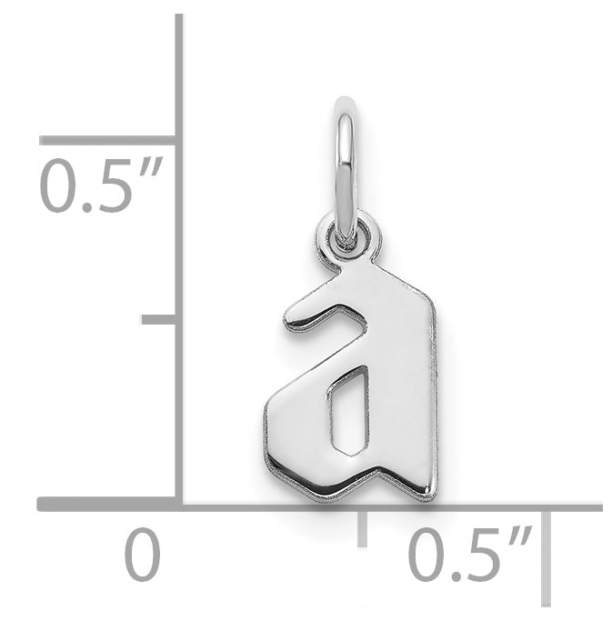 Sterling Silver Rhodium plated Lower case Letter A Initial Pendant