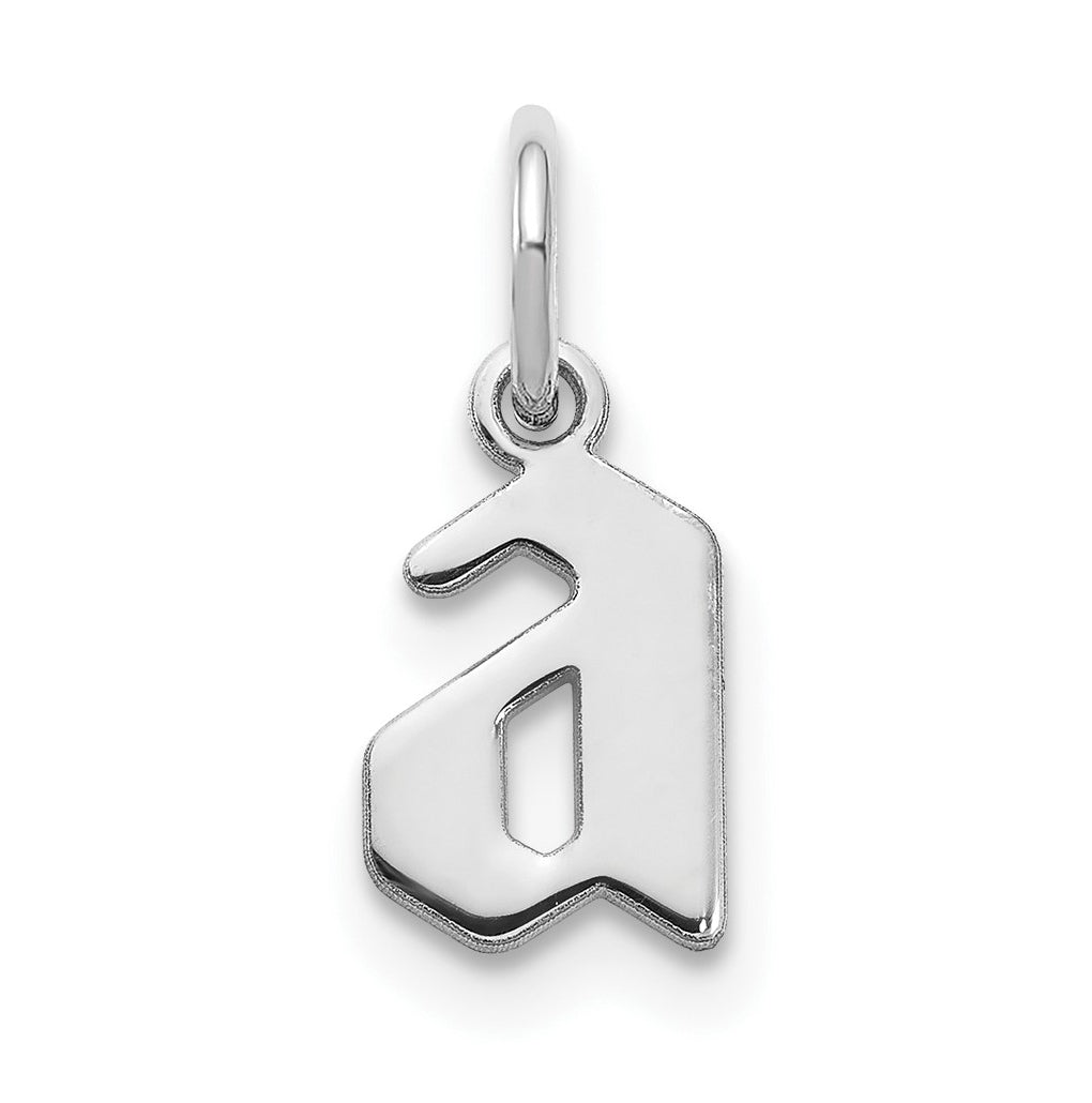 Sterling Silver Rhodium plated Lower case Letter A Initial Pendant