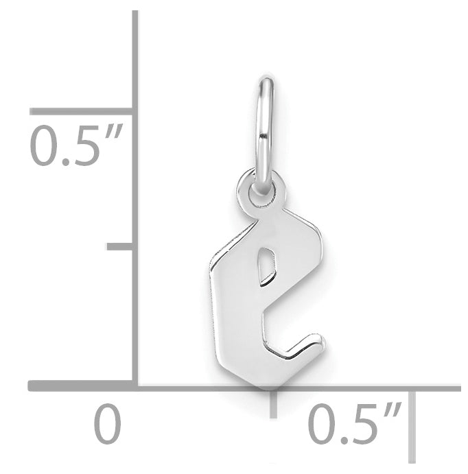 Sterling Silver Rhodium plated Lower case Letter E Initial Pendant
