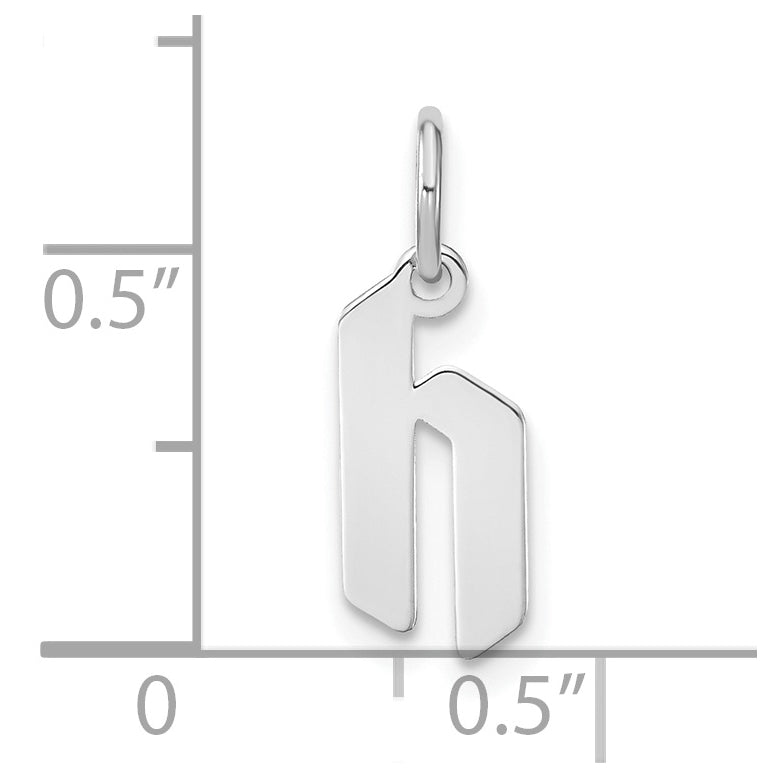 Sterling Silver Rhodium plated Lower case Letter H Initial Pendant