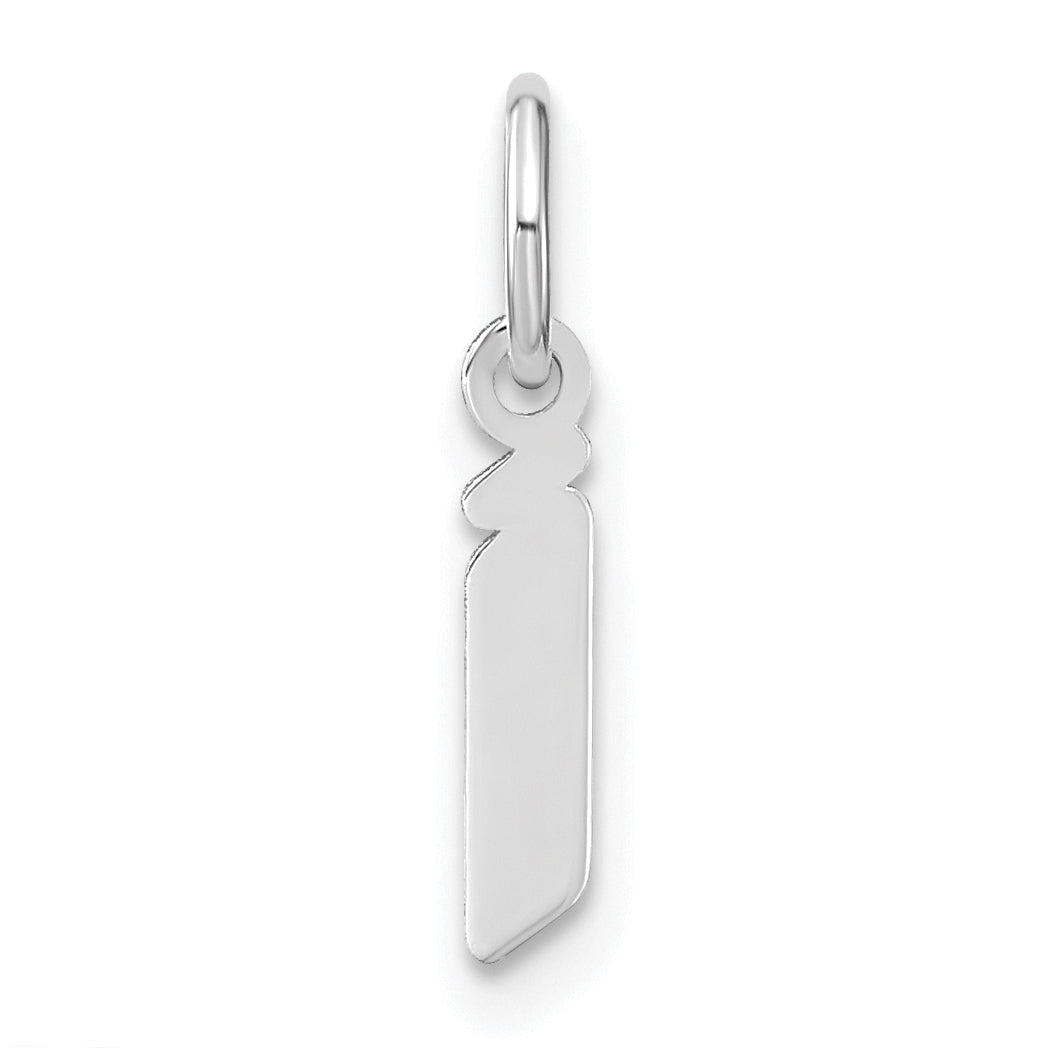 Sterling Silver Rhodium plated Lower case Letter I Initial Pendant