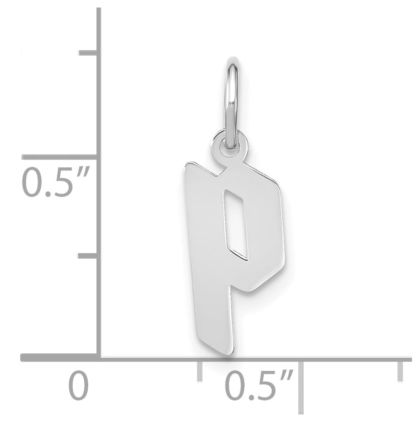 Sterling Silver Rhodium plated Lower case Letter P Initial Pendant