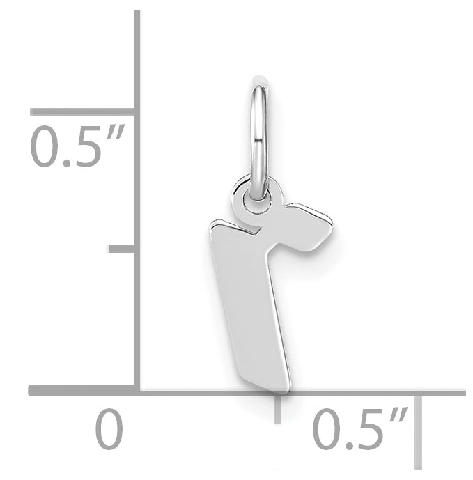 Sterling Silver Rhodium plated Lower case Letter R Initial Pendant