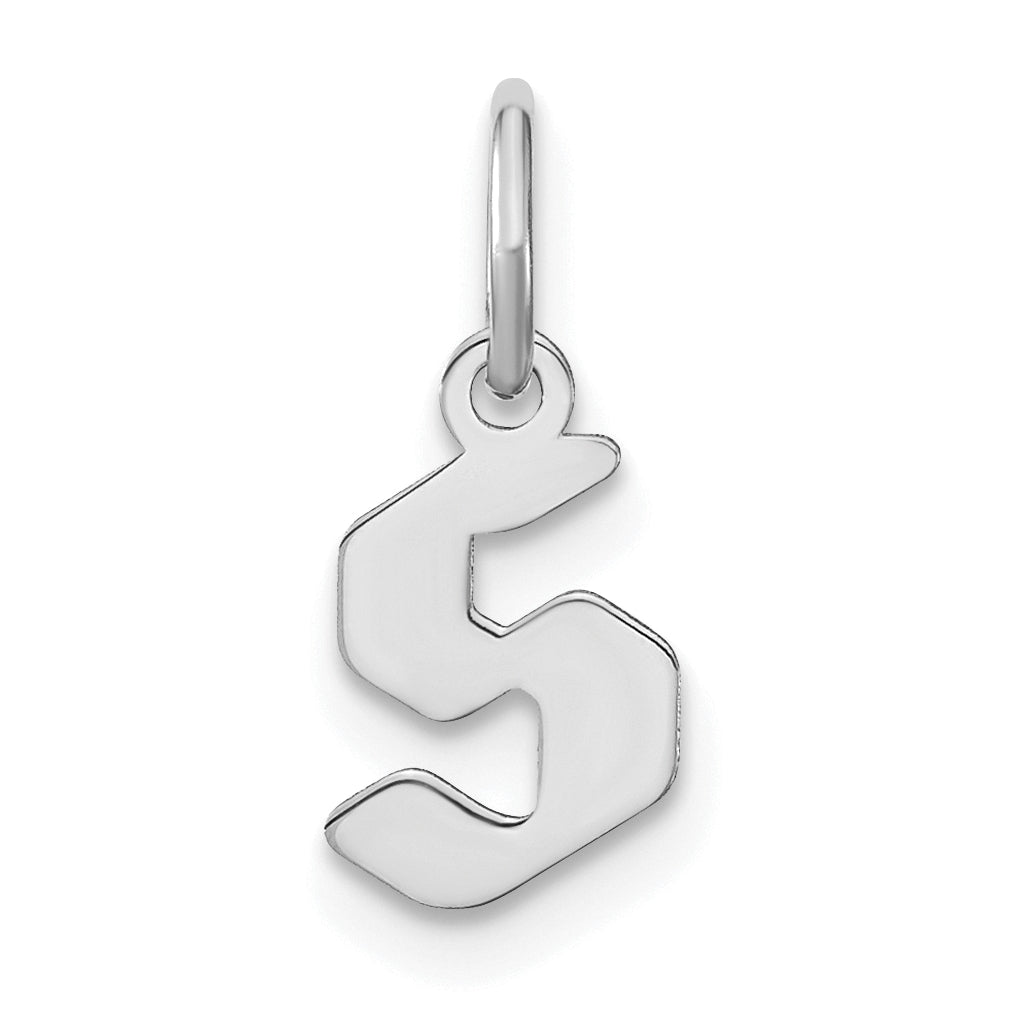 Sterling Silver Rhodium plated Lower case Letter S Initial Pendant