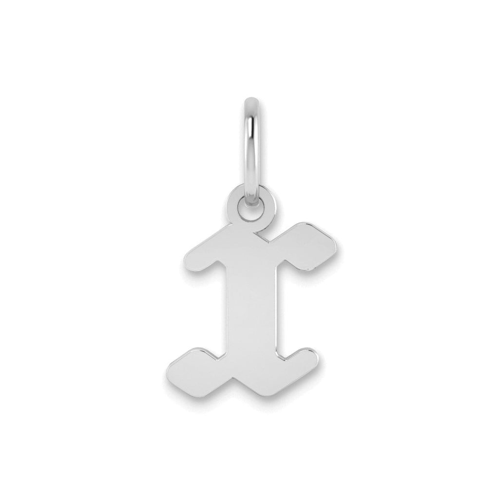 Sterling Silver Rhodium plated Lower case Letter X Initial Pendant