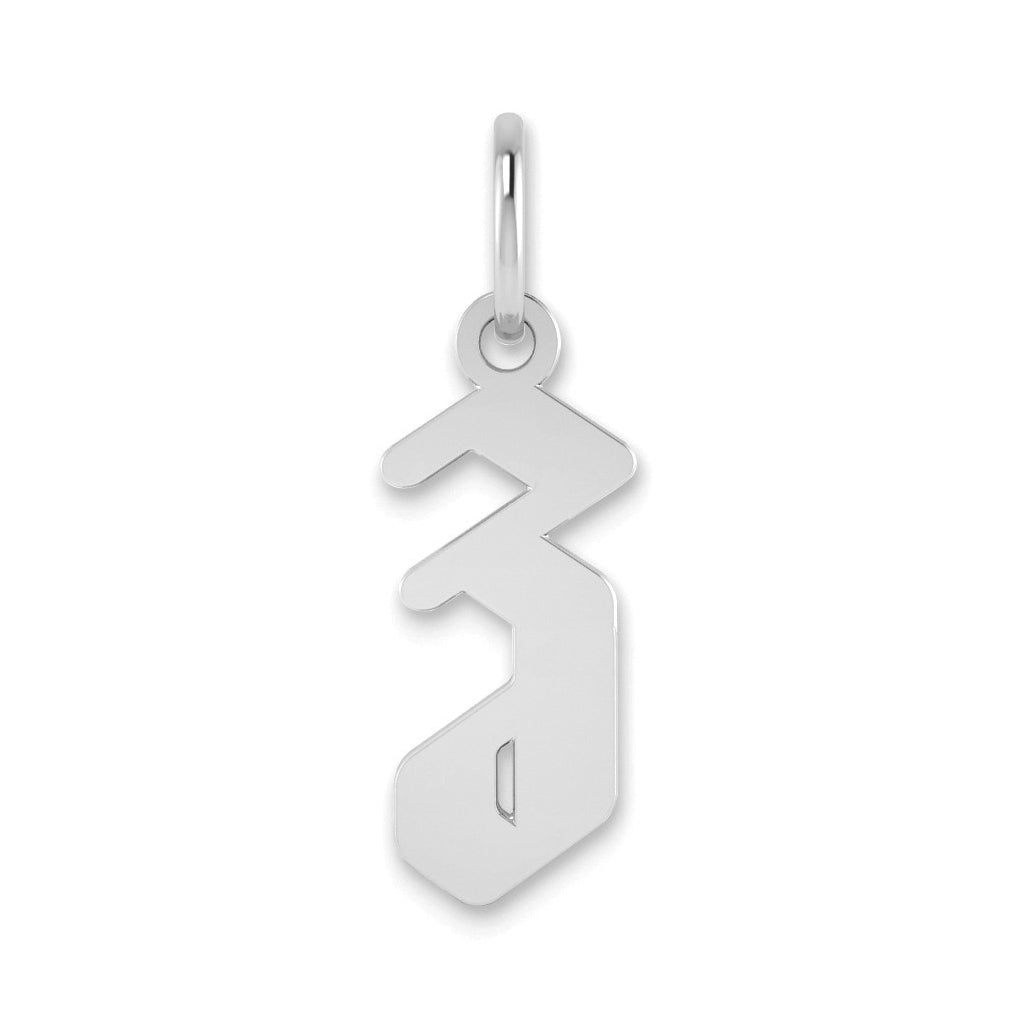 Sterling Silver Rhodium plated Lower case Letter Z Initial Pendant
