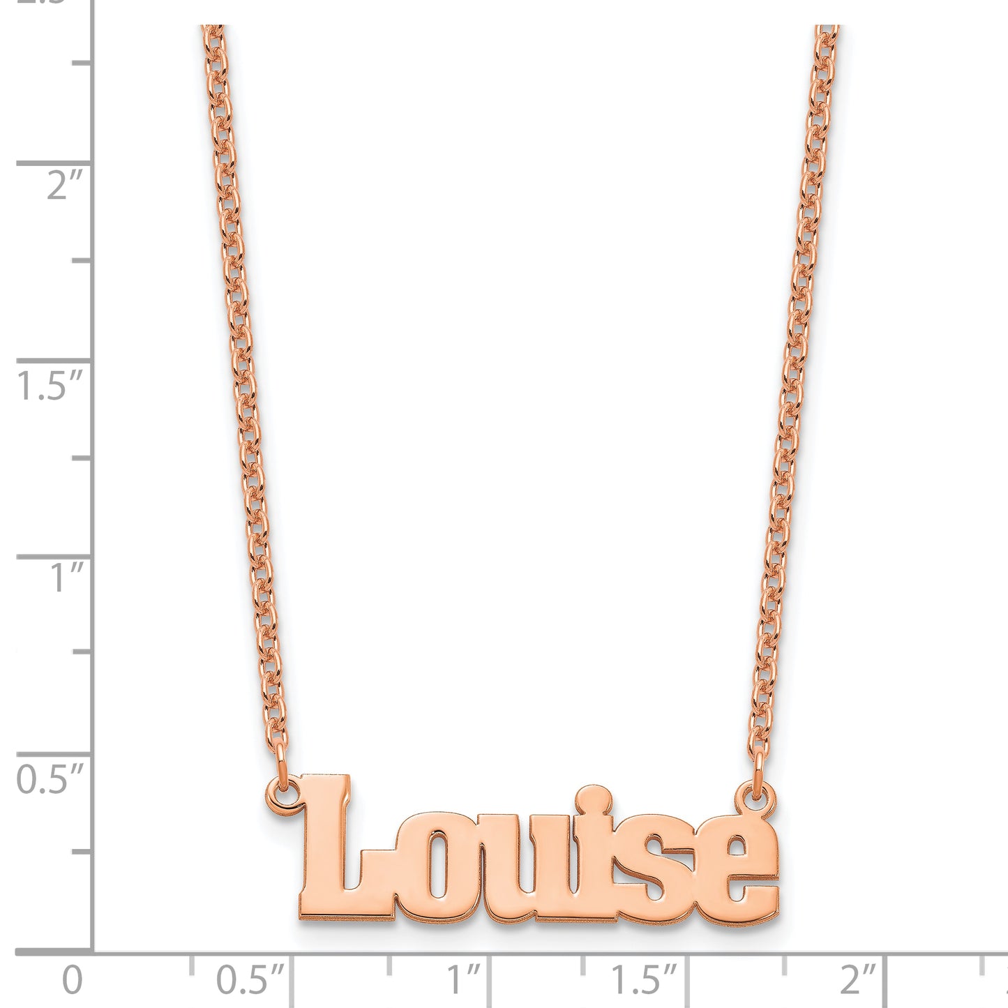 14k Polished Rose Gold Aachen Font Name Plate