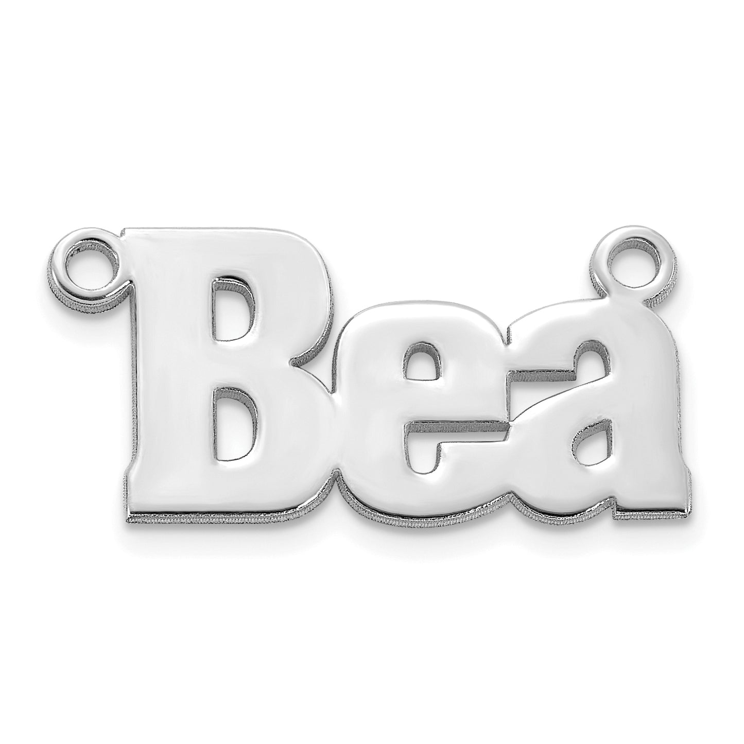 10k Polished White Gold Aachen Font Name Plate