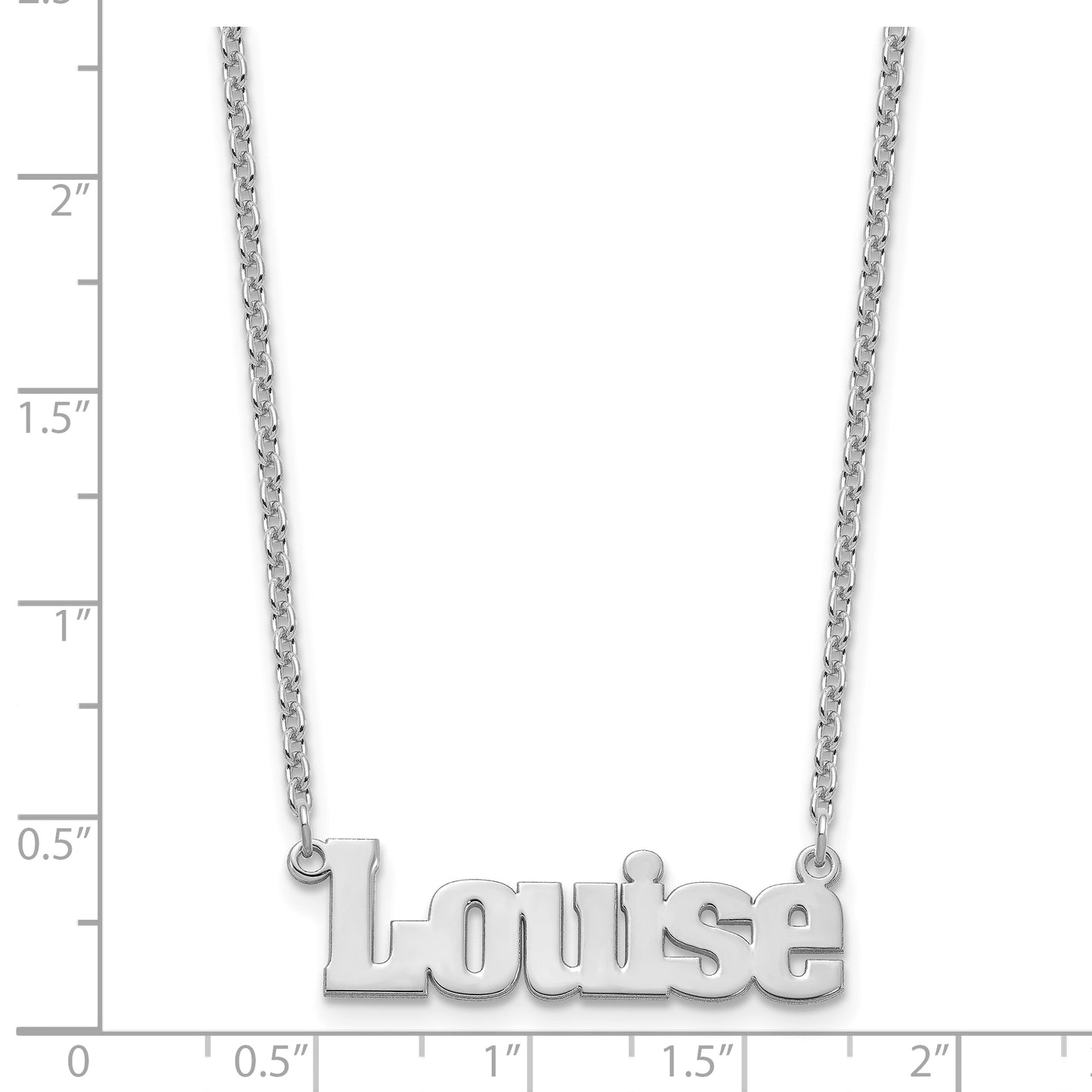 10k Polished White Gold Aachen Font Name Plate