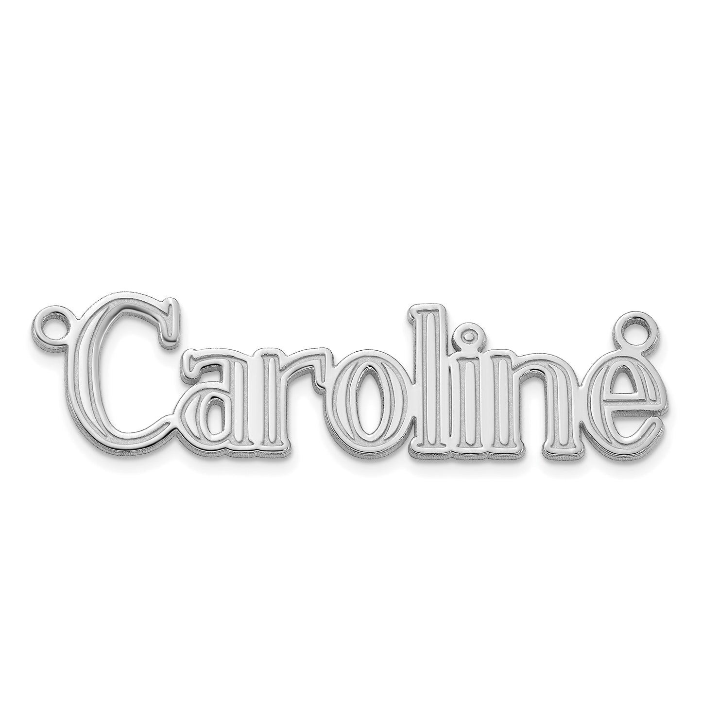 10k Polished White Gold Century Font Name Plate