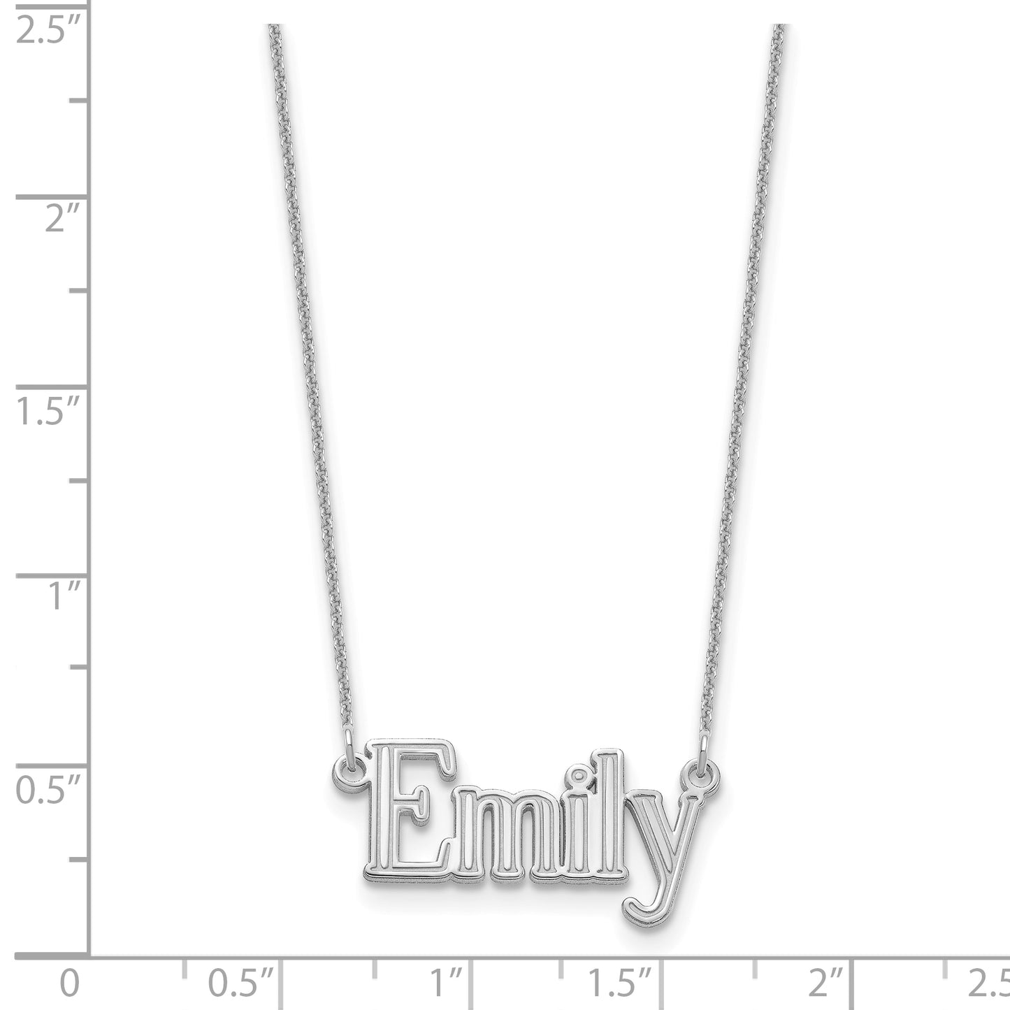 10k Polished White Gold Century Font Name Plate