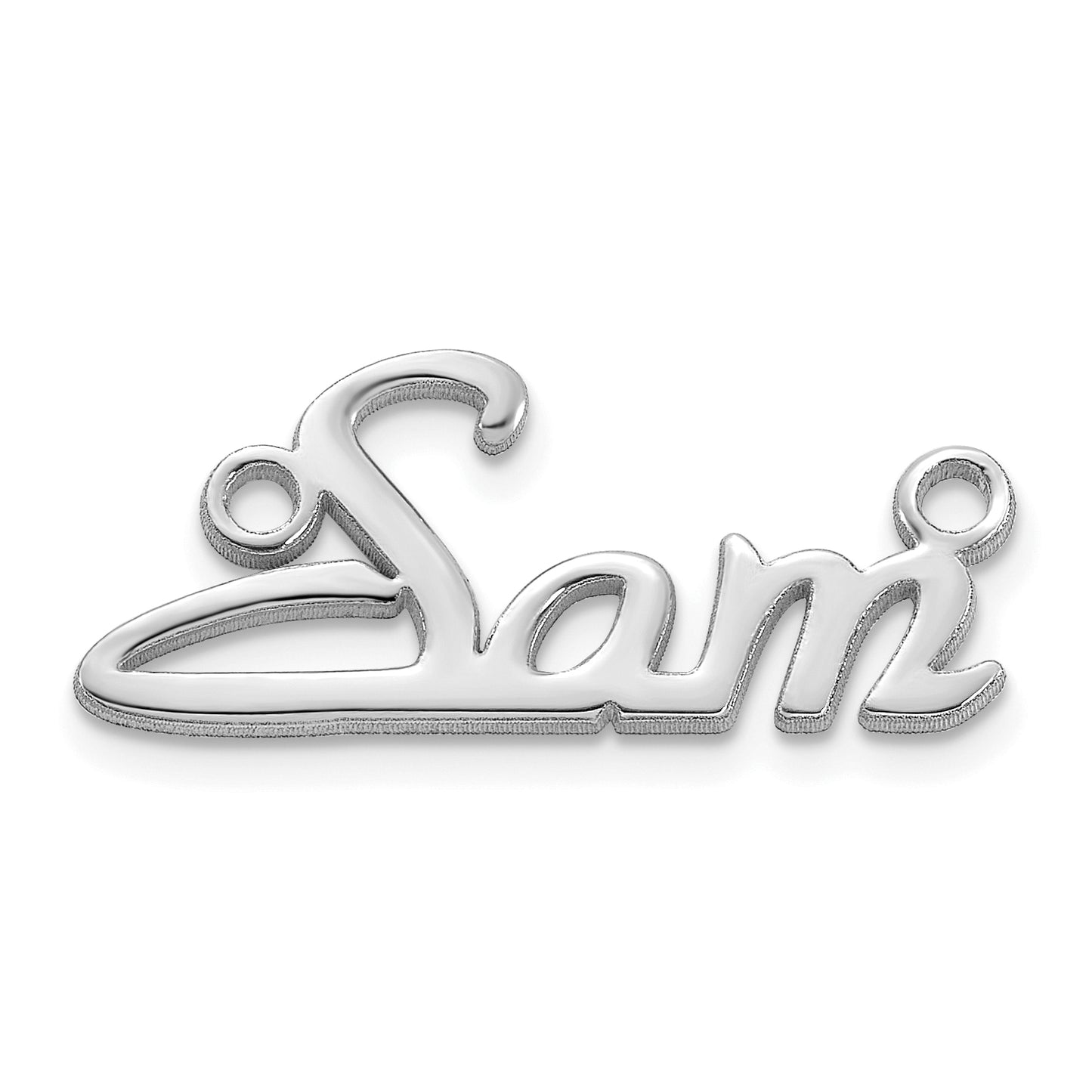 10k Polished White Gold Foxtrott Font Name Plate