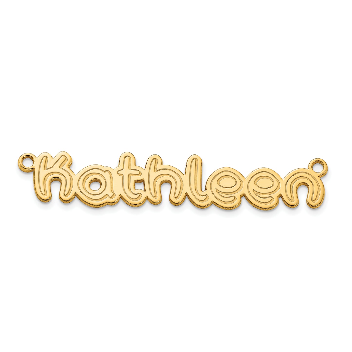 14k Polished Yellow Gold Shadow Font Name Plate