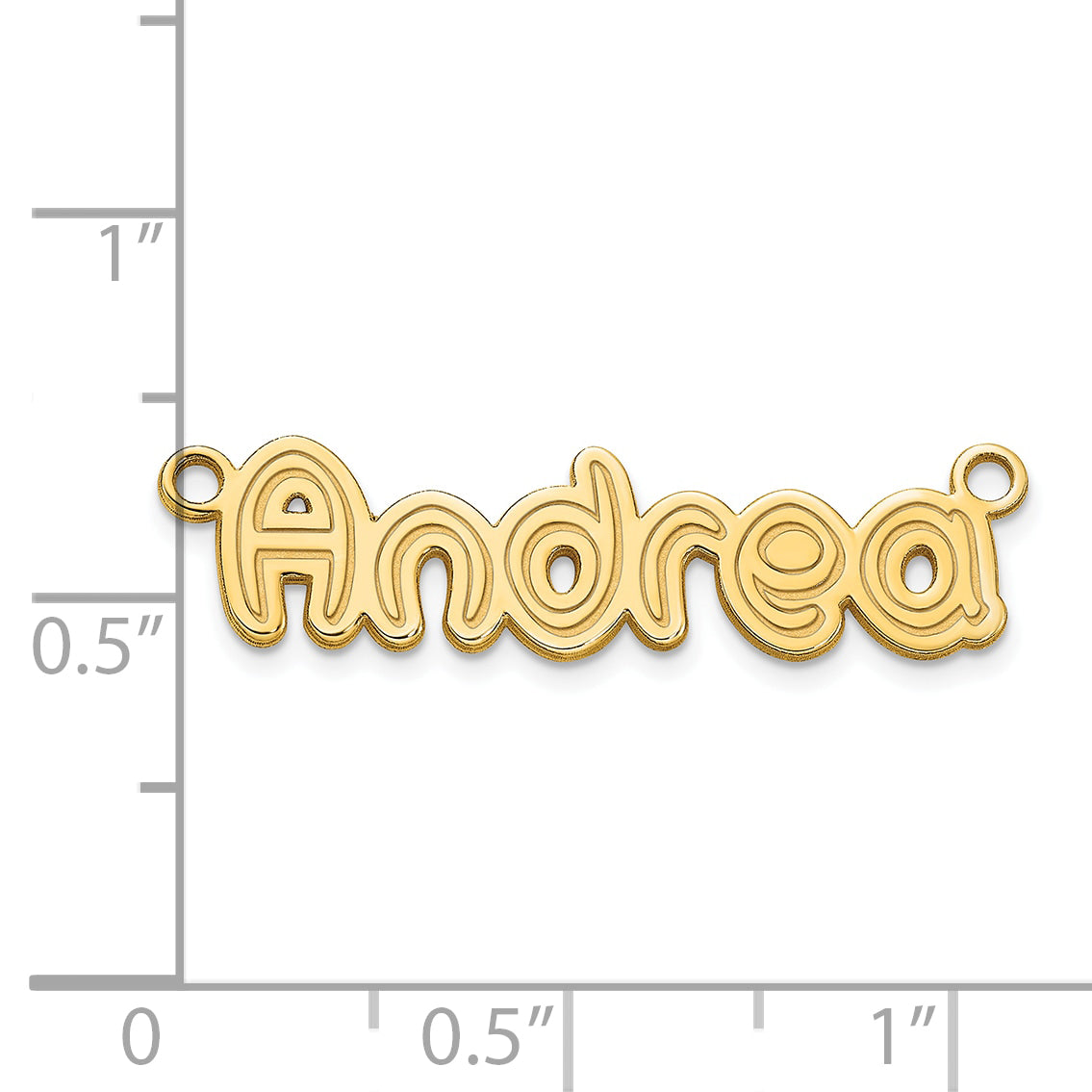 14k Polished Yellow Gold Shadow Font Name Plate