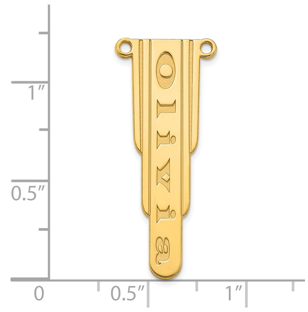 Sterling Silver Or Gold Plated Vertical Polished Bar Charm