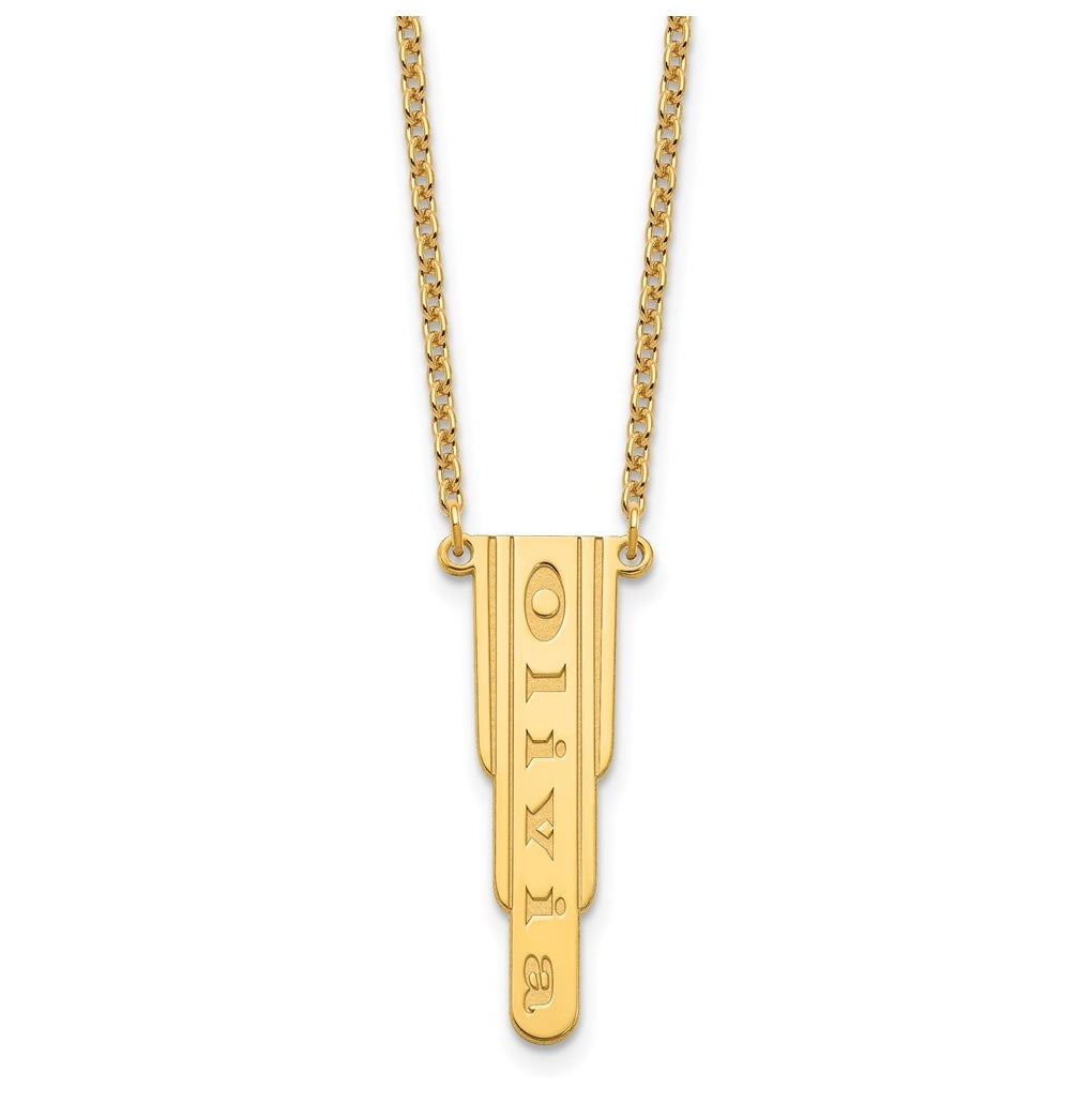 Sterling Silver Or Gold Plated Vertical Polished Bar Charm
