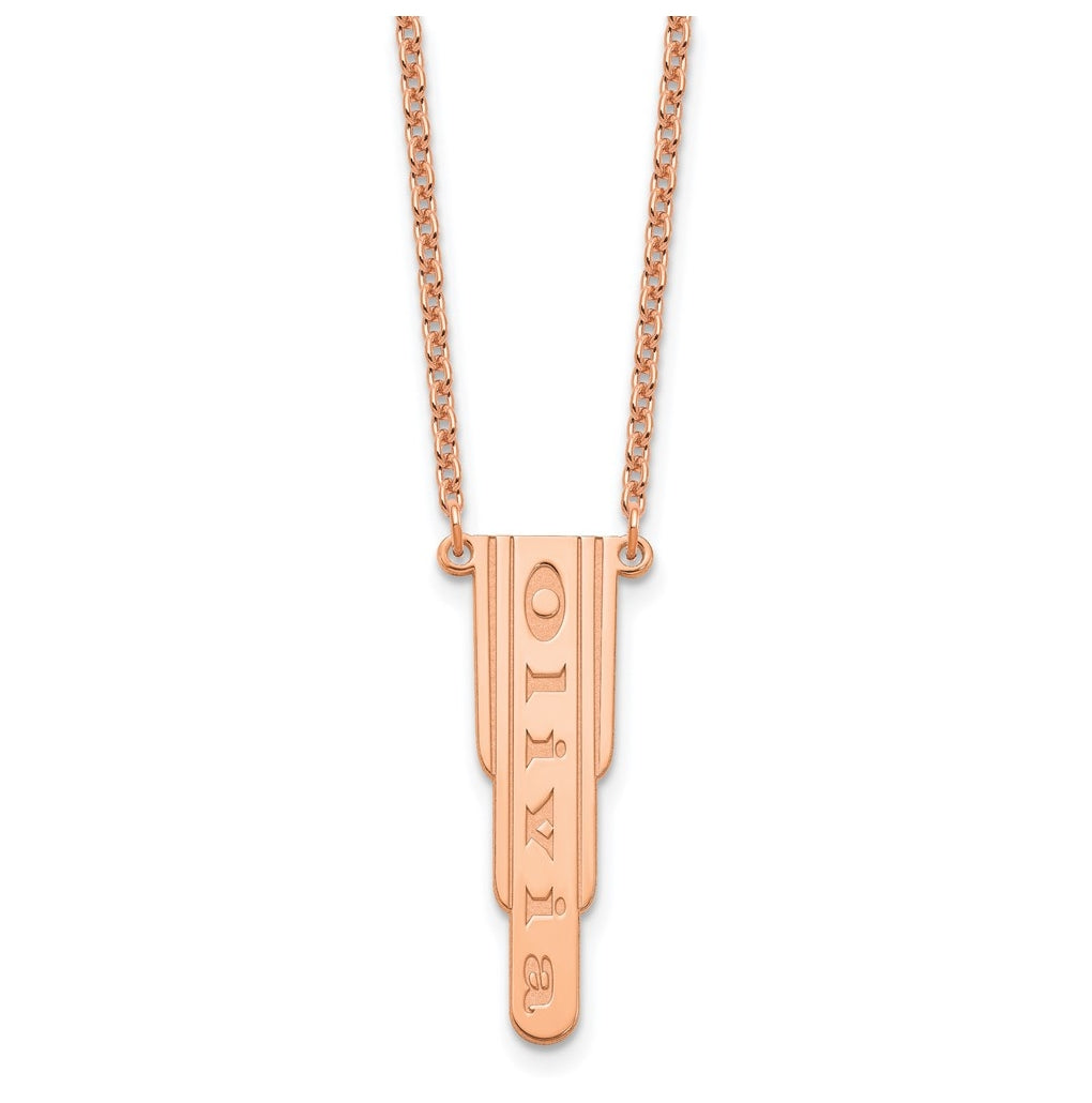 Sterling Silver Or Gold Plated Vertical Polished Bar Charm