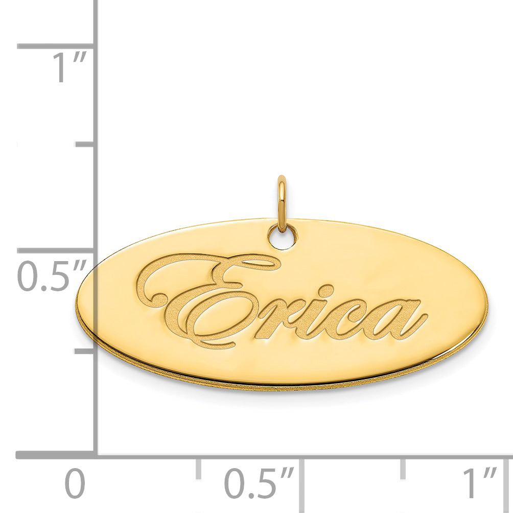 Sterling Silver Gold plated Polished Oval Name Plate