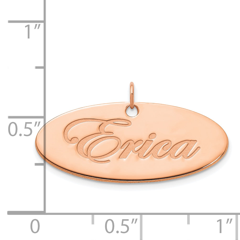14k Rose Gold Polished Oval Name Plate