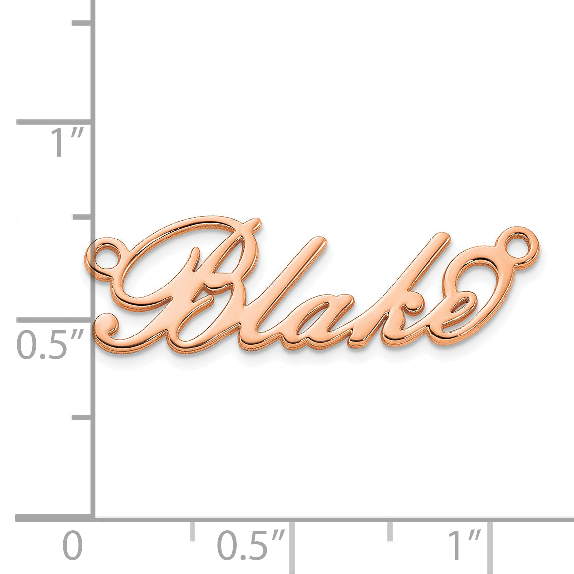 Sterling Silver Polished Rose Gold Plated Embassy BT Font Name Plate