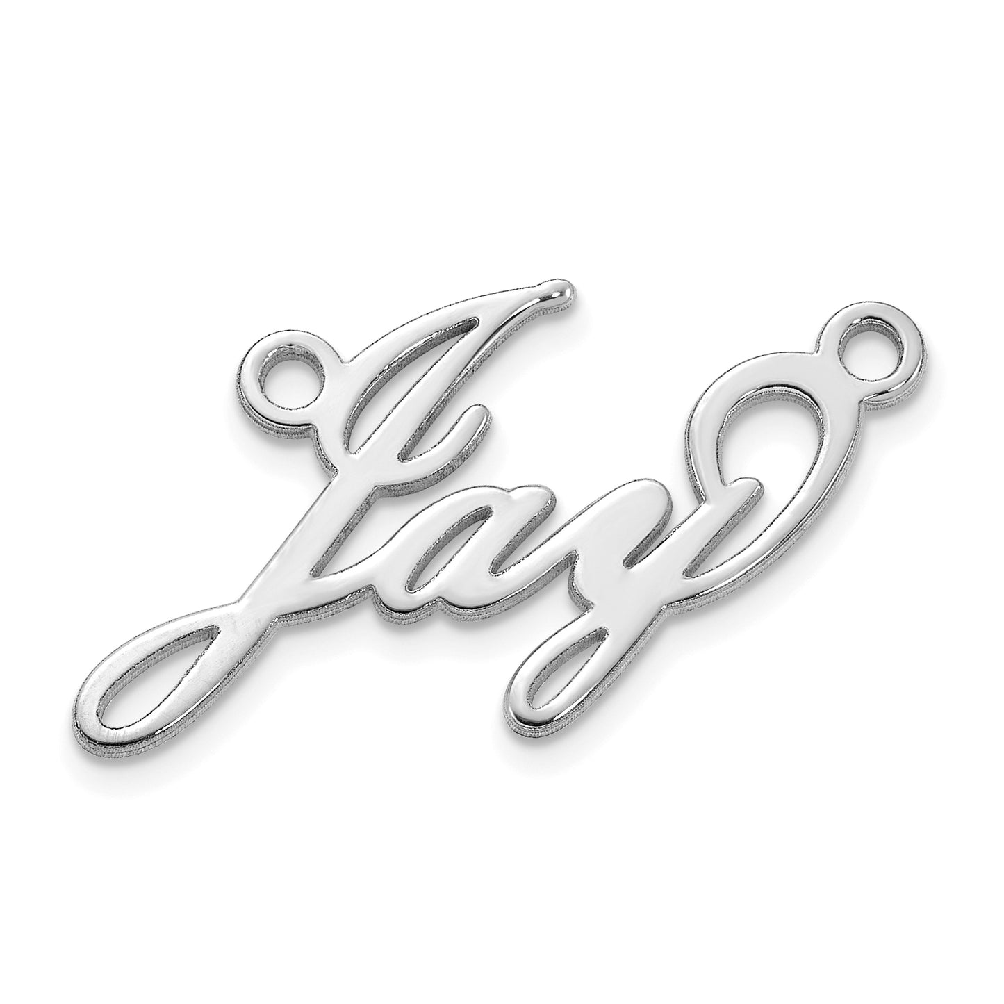 10k Polished White Gold Embassy BT Font Name Plate