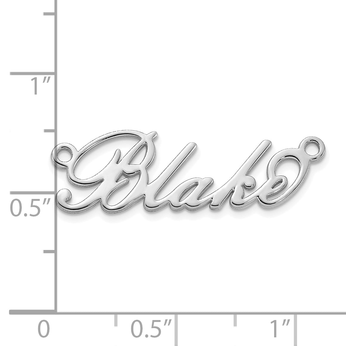 14k Polished White Gold Embassy BT Font Name Plate