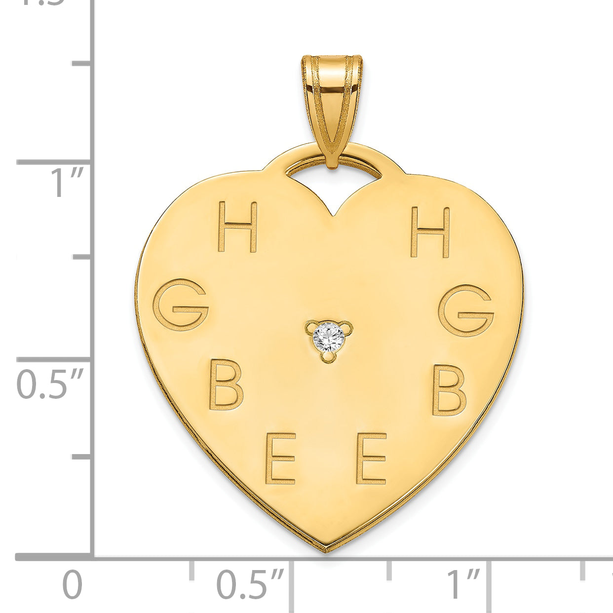 14K Yellow Gold Polished 8 Letter Charm with Diamond