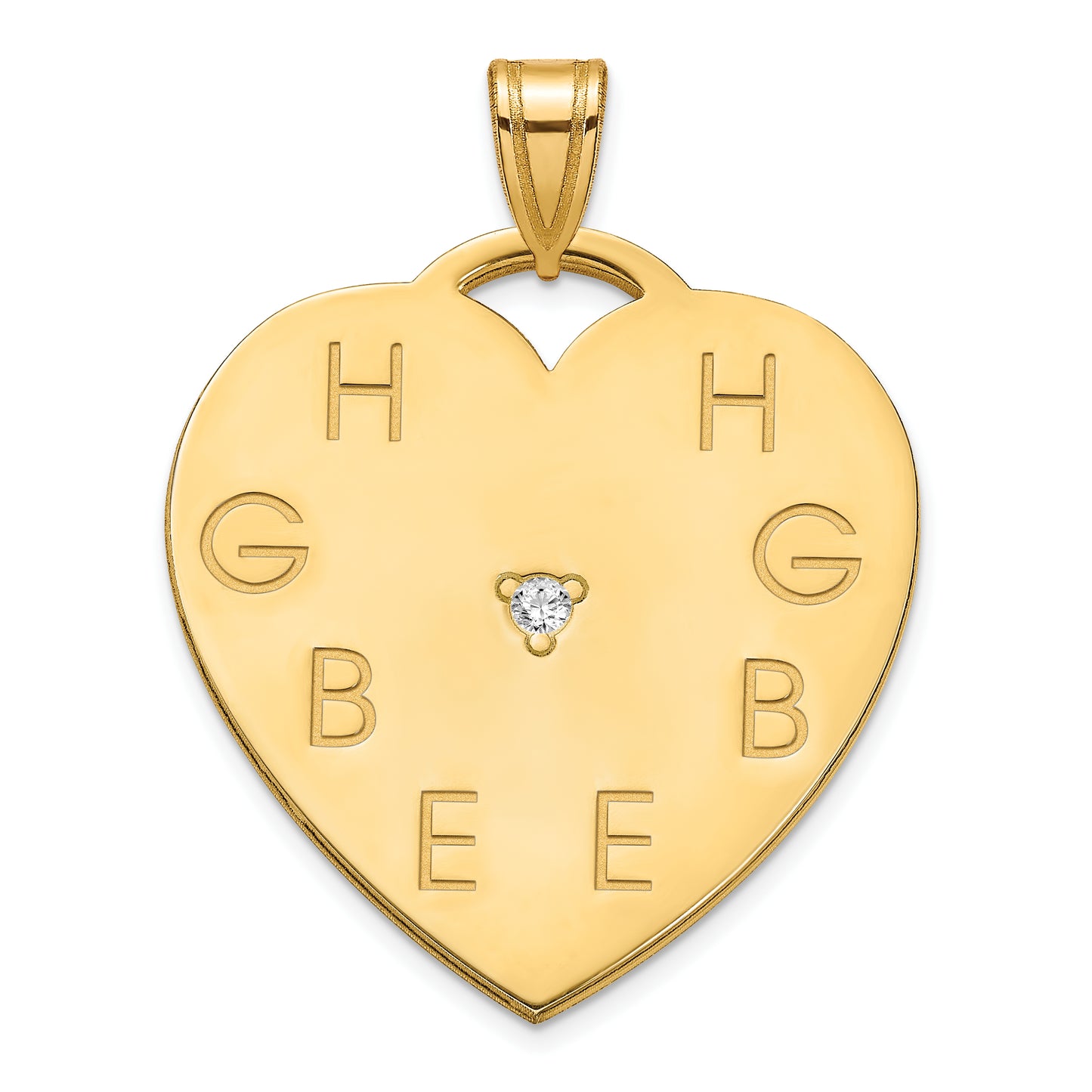 14K Yellow Gold Polished 8 Letter Charm with Diamond