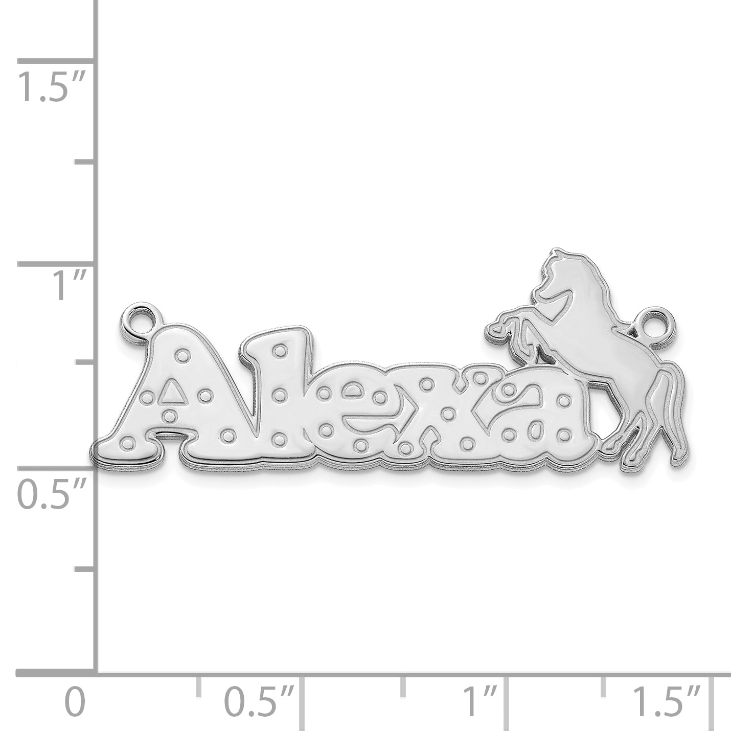 14k Polished White Gold Horse Name Plate