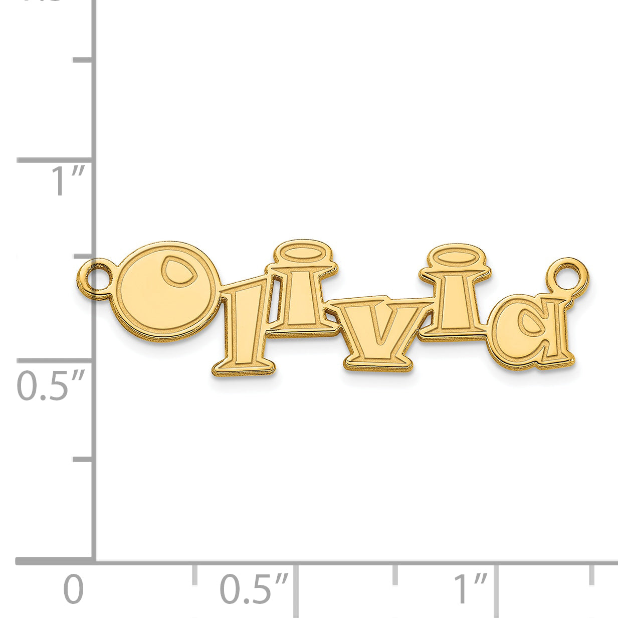 Sterling Silver Polished Gold Plated Snap ITC Font Name Plate