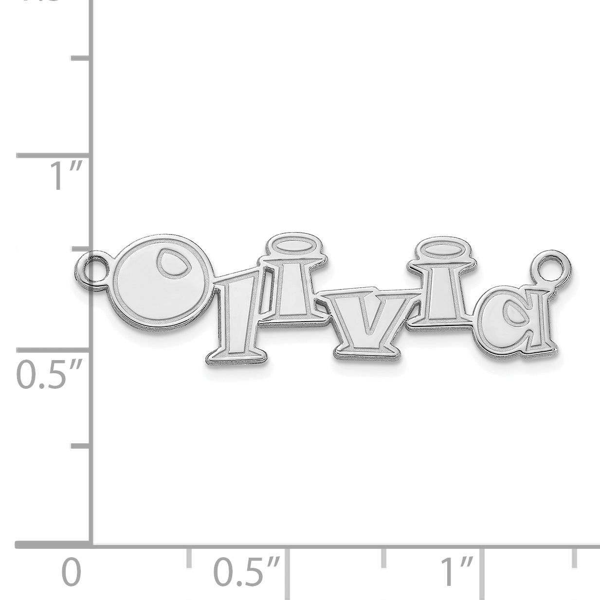 14k Polished White Gold Snap ITC Font Name Plate