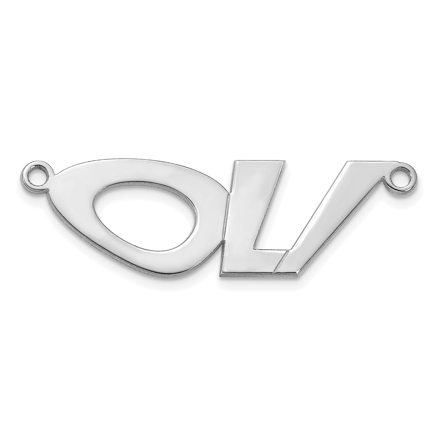 14k Polished White Gold VinnieBoombah Font Name Plate