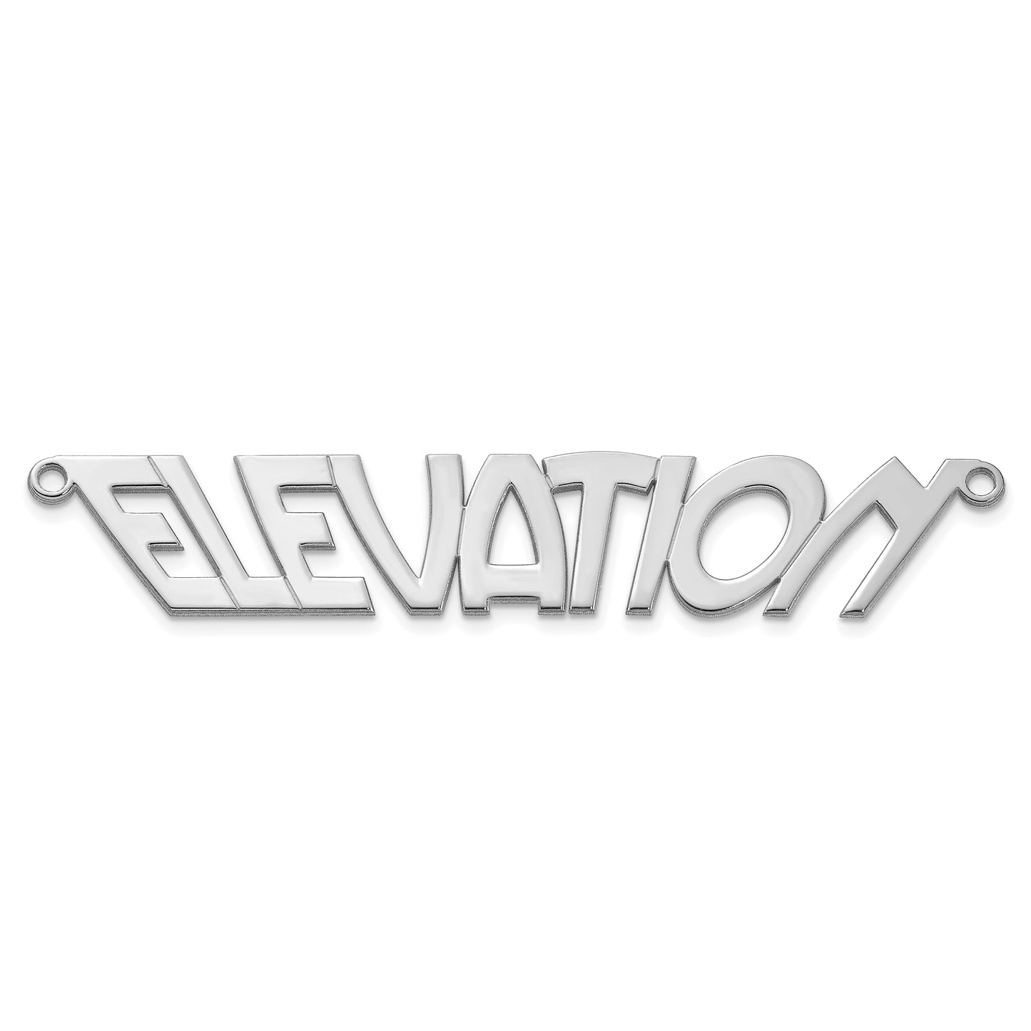 14k Polished White Gold VinnieBoombah Font Name Plate