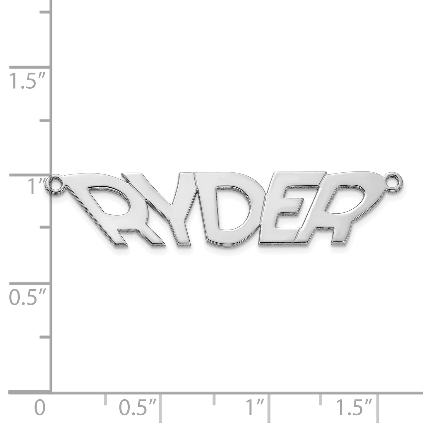 14k Polished White Gold VinnieBoombah Font Name Plate