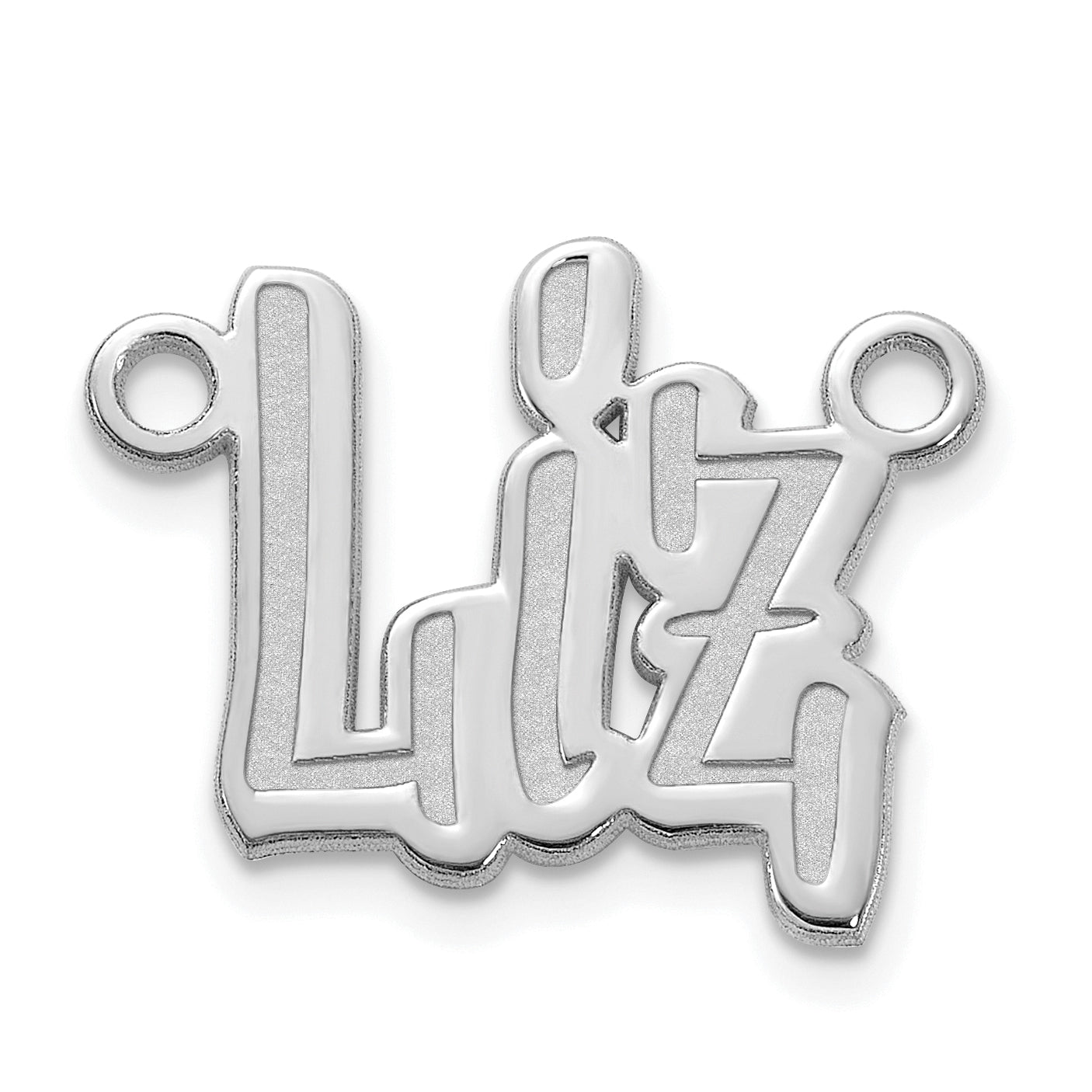 14k Polished White Gold SudegnakNo2 Font Name Plate