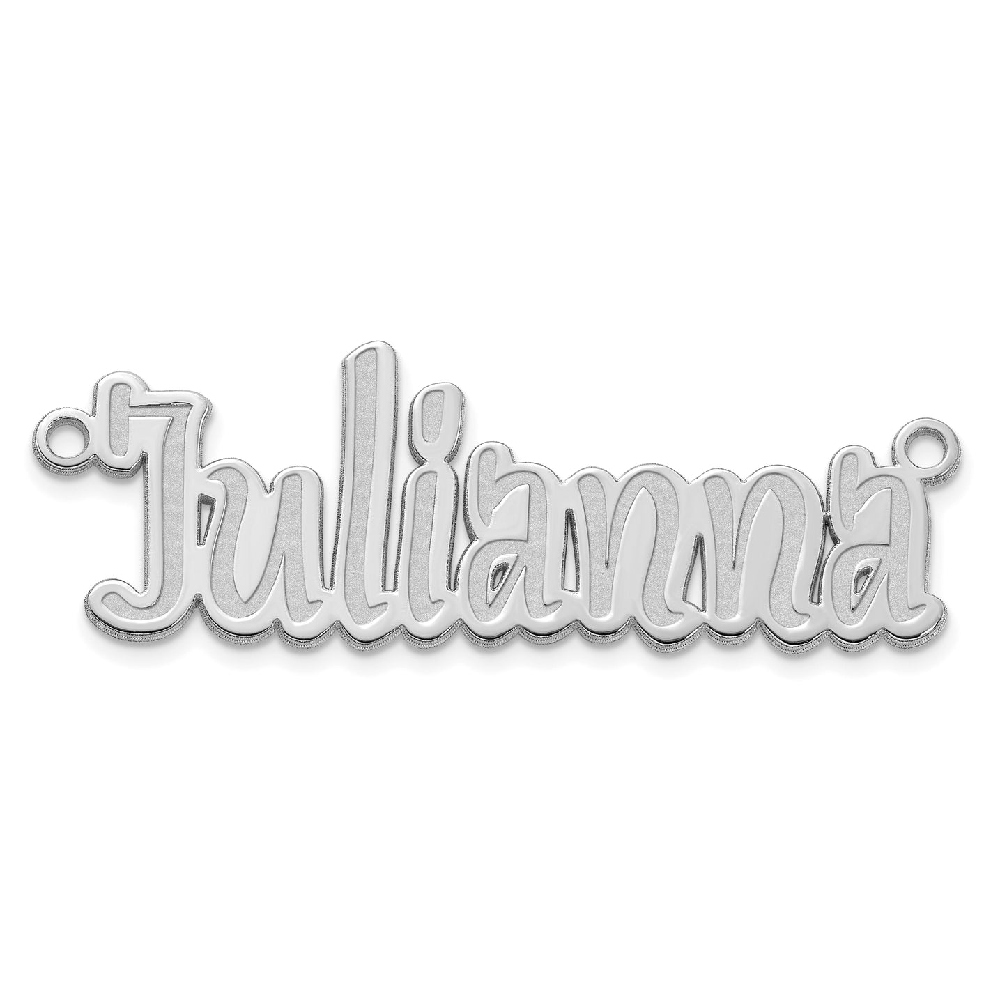 14k Polished White Gold SudegnakNo2 Font Name Plate
