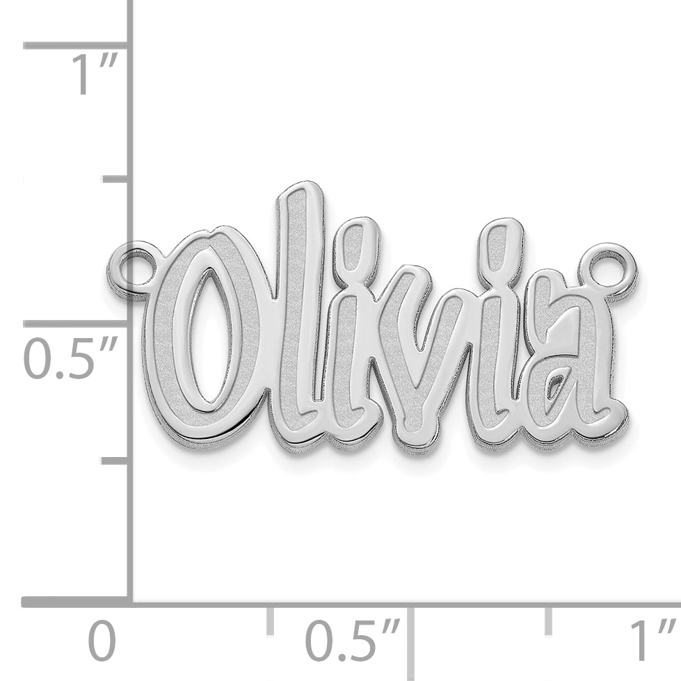 14k Polished White Gold SudegnakNo2 Font Name Plate